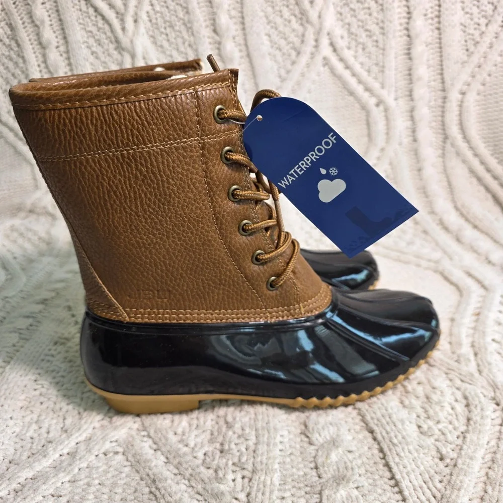 JBU by Jambu Maplewood Duck Boots Brown Black Waterproof Women Size 8 NEW
